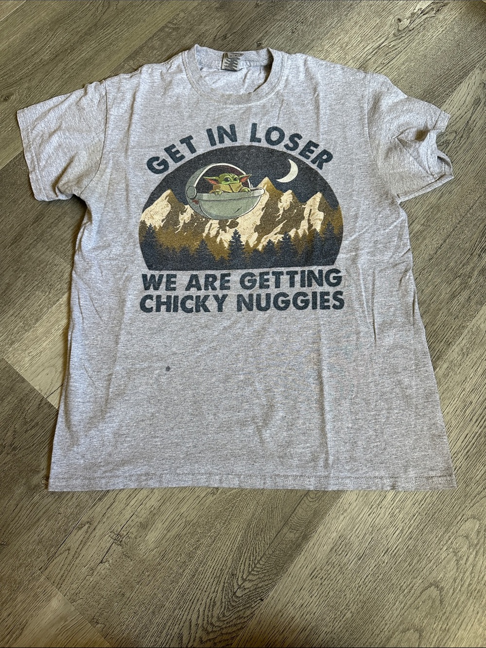 Gildan Gray Heather 'Get In Loser' Baby Yoda Graphic Tee